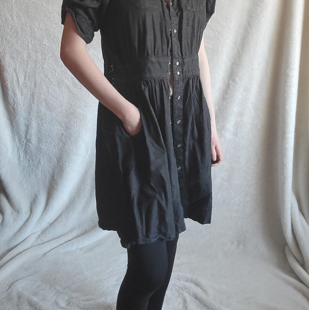 Dark grey denim dress